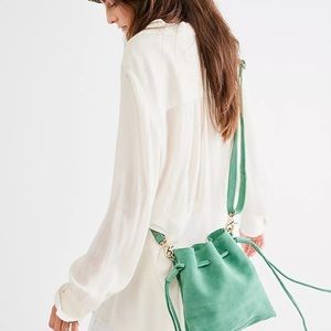 Free People Billie Suede Crossbody Kelly Green